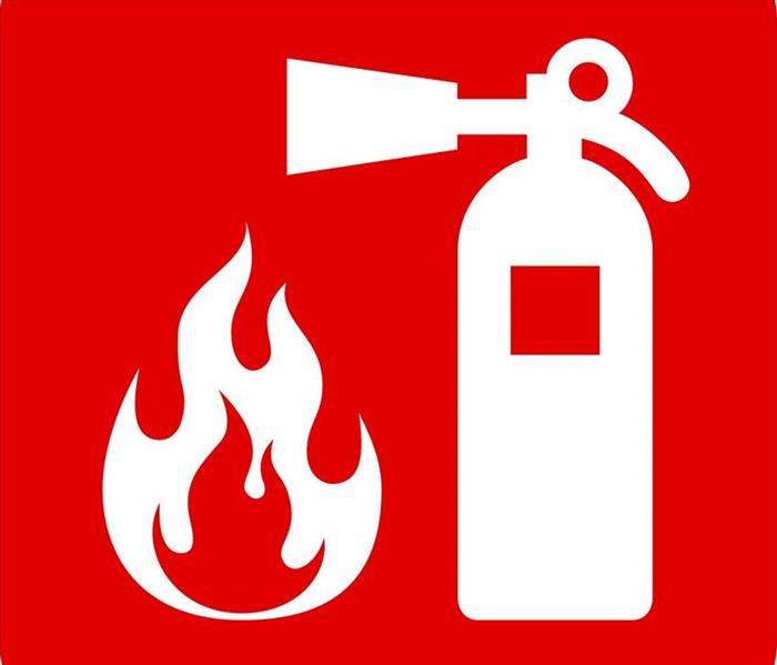 fire extinguisher and flame